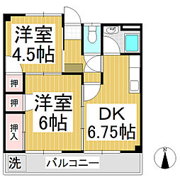 ニューマンション富沢 2DKの間取図画像
