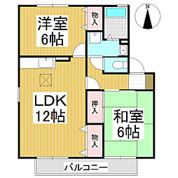 ピュアコートA 2LDKの間取図画像