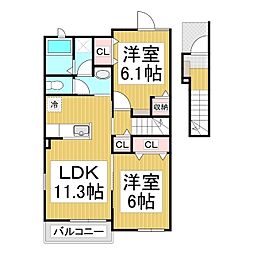 コッティ・ハーモニー 2LDKの間取図画像