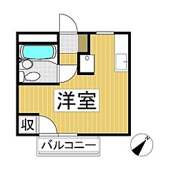 コーポ松岡ベース ワンルームの間取図画像