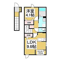 アリエッタ　A  ｜ 長野県長野市檀田2丁目（賃貸アパート1LDK・2階・42.82㎡） その2