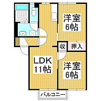 フレグランス長池　A  ｜ 長野県長野市大字南長池（賃貸アパート2LDK・2階・54.00㎡） その2