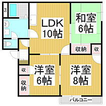 フレグランス若里　Ｅ棟  ｜ 長野県長野市若里1丁目（賃貸アパート3LDK・2階・64.00㎡） その2