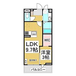 Glicina 3階1LDKの間取り