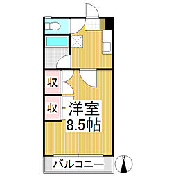 ファーストハイム東和田 1階1Kの間取り