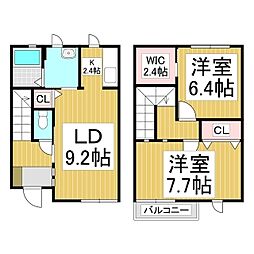 ロフトハウス倉石 1階2LDKの間取り