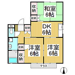 メゾン山崎　C棟 1階3DKの間取り