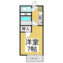 Ｆ・ドエル 2階1Kの間取り
