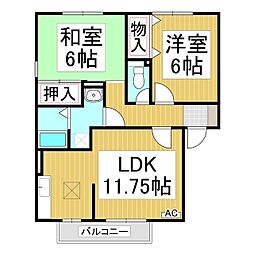 ブライトヒル稲田 2LDKの間取図画像