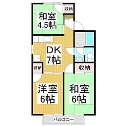 ソフィート箱清水B 3DKの間取図画像