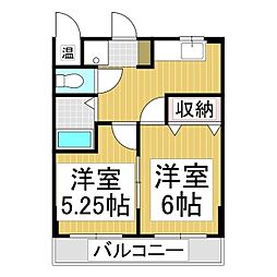 ハイツK2 2Kの間取図画像