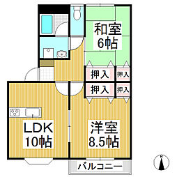 コンフォートパレスA 2LDKの間取図画像