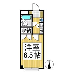 シガ第2ハイツ 1Kの間取図画像