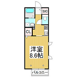 CierCourt 1Kの間取図画像