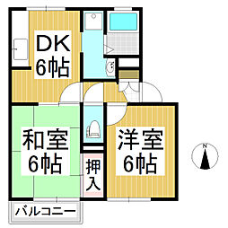 アーバン宮北 2DKの間取図画像