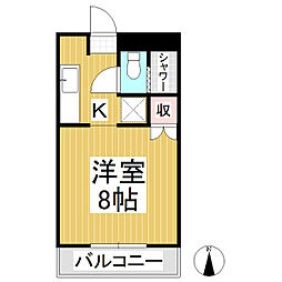 ハイツナリタ 1Kの間取図画像