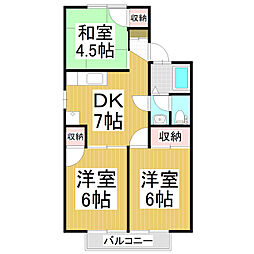 ソフィート箱清水B 3DKの間取図画像