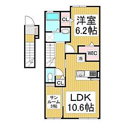 セリーノ・K 1LDKの間取図画像