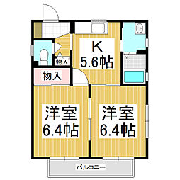 ウエストサイド 2Kの間取図画像