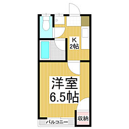 プチハウス三輪 1Kの間取図画像