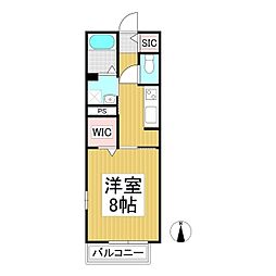 ウィズハイムY 1Kの間取図画像