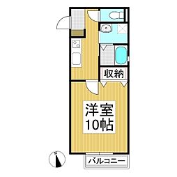 ハイムメゾンLS三輪 A棟 1Kの間取図画像