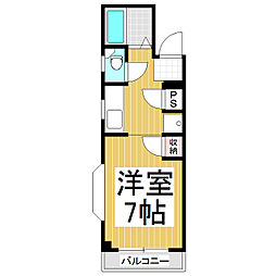 アシスト長野マンション2 ワンルームの間取図画像