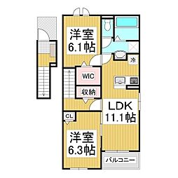 グラン・クオーツ 2LDKの間取図画像
