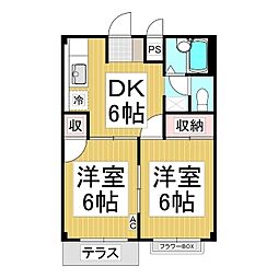 アーバン稲葉 2DKの間取図画像