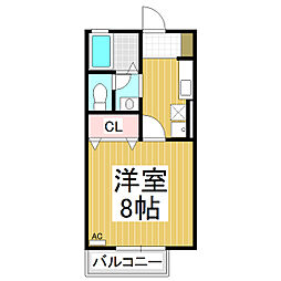 グリーンテラスS・T 1Kの間取図画像