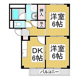 サープラス21 1階2DKの間取り