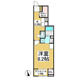 アーバン篠ノ井 1階1Kの間取り