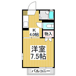 リブ・フレグランス 1階1Kの間取り