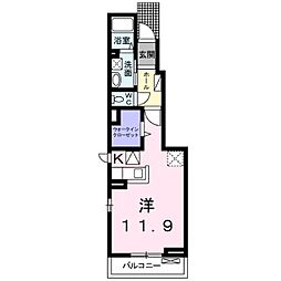 メゾンブリーズ 1階ワンルームの間取り