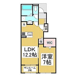 ちくまルミエール 1LDKの間取図画像