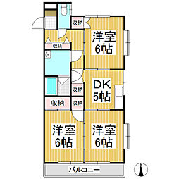 メゾン・ド・ソレイユ 3DKの間取図画像
