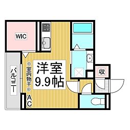 J-Room妃 VII番館 屋代駅前 ワンルームの間取図画像