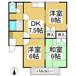ペスカトーレB 3DKの間取図画像