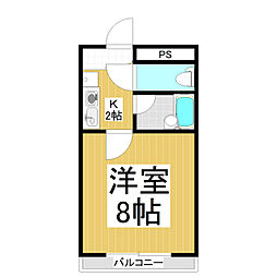 寿ハイツ 1Kの間取図画像