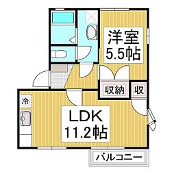 フレグランスアップルS 1LDKの間取図画像