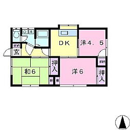 倉島貸家 3DKの間取り