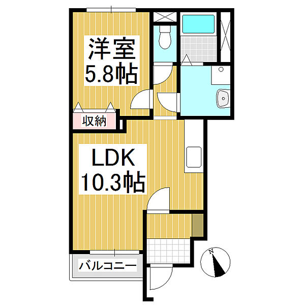 長野県上田市常磐城4丁目(賃貸アパート1LDK・1階・40.39㎡)の写真 その2