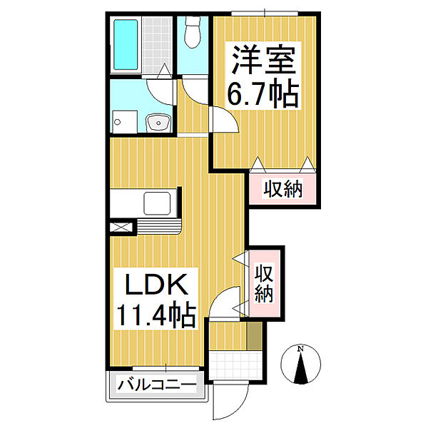 長野県東御市海善寺(賃貸アパート1LDK・1階・44.52㎡)の写真 その2