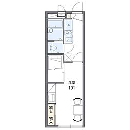 レオパレスセブンスペード上田 2階1Kの間取り