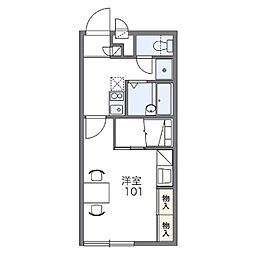 レオパレスつくし 1階1Kの間取り
