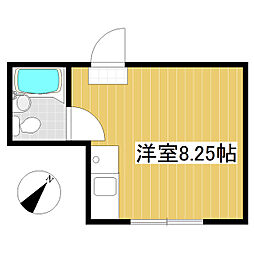 ルミエール常田 3階ワンルームの間取り