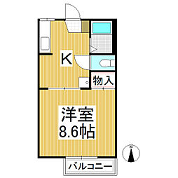 フレグランスりんどう 1階1DKの間取り