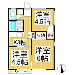ハイツ富士見 3Kの間取図画像
