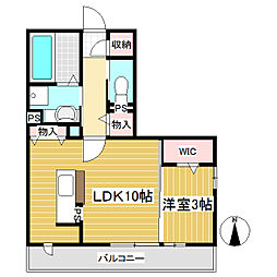 ルピナ上田駅前 3階1LDKの間取り