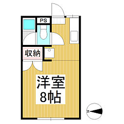 コーポ泉 ワンルームの間取図画像